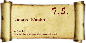Tancsa Sándor névjegykártya