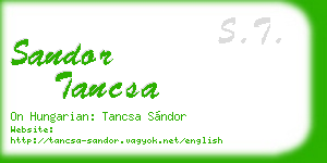 sandor tancsa business card